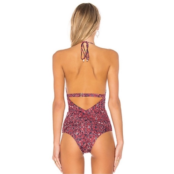 NWT Anthropologie x Tavik Emme One Piece Swimsuit, Lap of Luxury Red, size xs - Picture 3 of 11